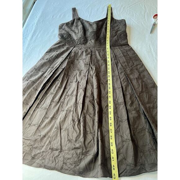 VTG Talbots Dress Embroidered Brown SZ 14 Classic Beach Cruise Summer - Picture 5 of 10